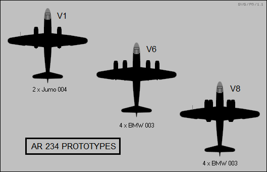 Ar 234 V1, V6, V8