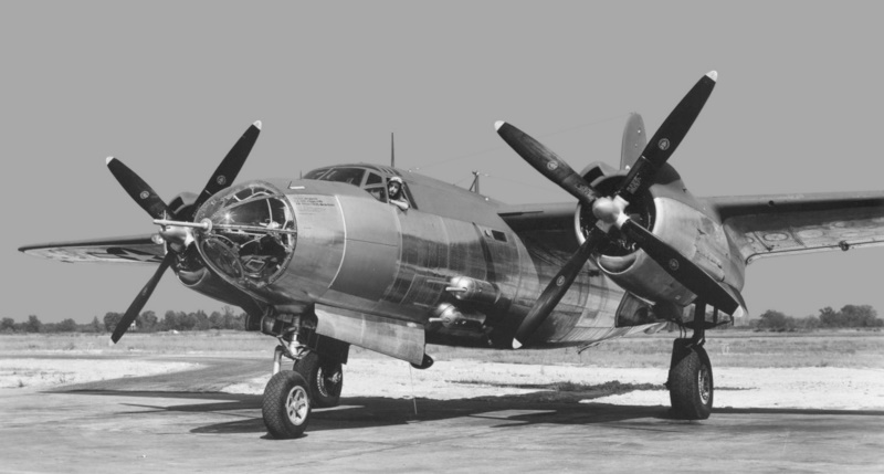 Martin B-26G on delivery flight