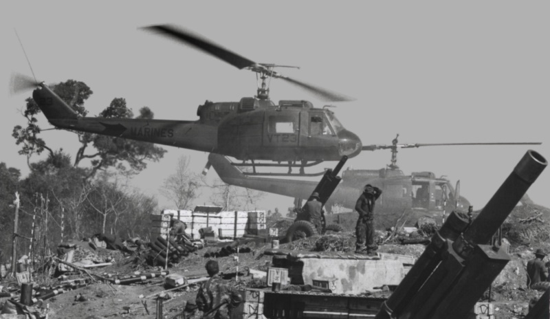 Marine UH-1Hs at Firebase Cunningham